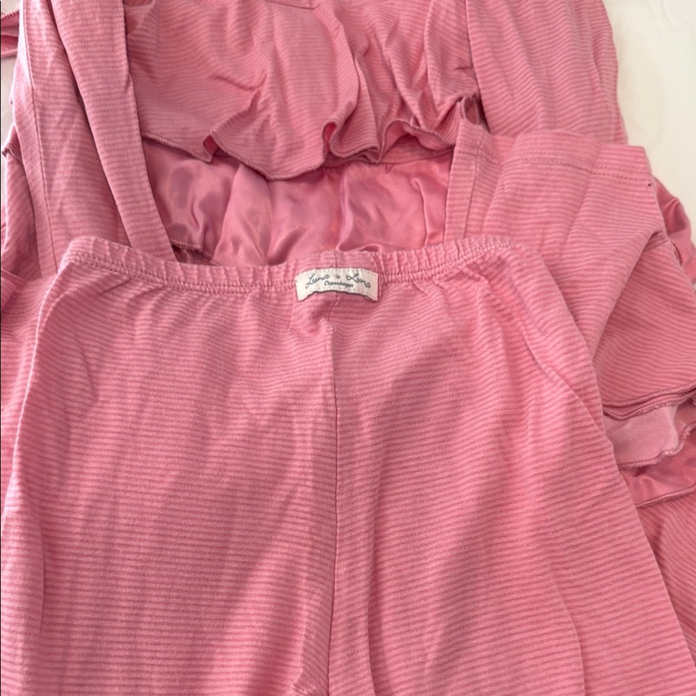 Pink Luna Luna Ruffled Long Sleeve Dress & Pants size 8 years - Picture 12 of 12